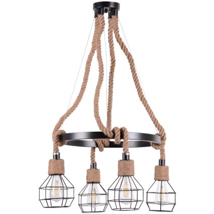 Lámpara colgante ROPE ALEGRA 4xE27/10W/230V