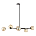 Lámpara colgante ROSSI 6xE14/10W/230V negro/beige