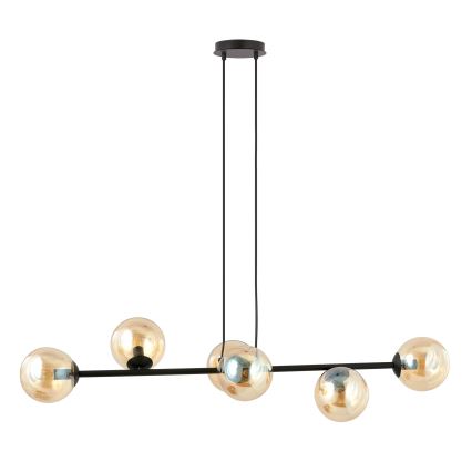 Lámpara colgante ROSSI 6xE14/10W/230V negro/beige