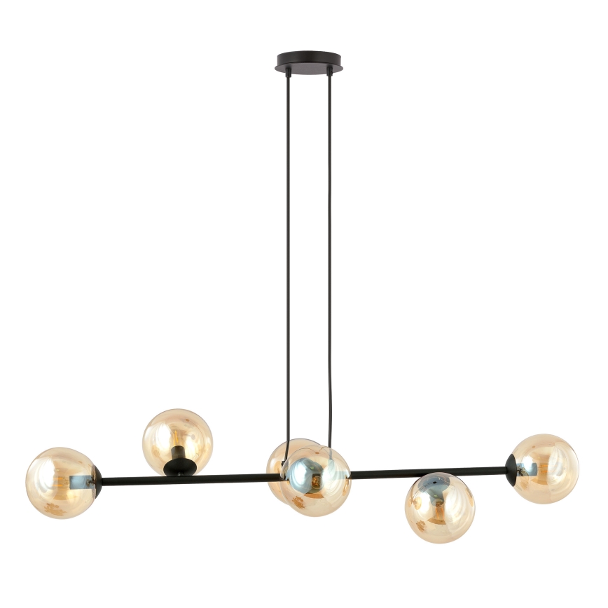 Lámpara colgante ROSSI 6xE14/10W/230V negro/beige