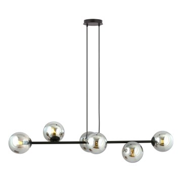 Lámpara colgante ROSSI 6xE14/10W/230V negro/gris