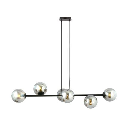 Lámpara colgante ROSSI 6xE14/10W/230V negro/gris