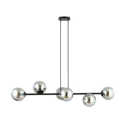 Lámpara colgante ROSSI 6xE14/10W/230V negro/gris