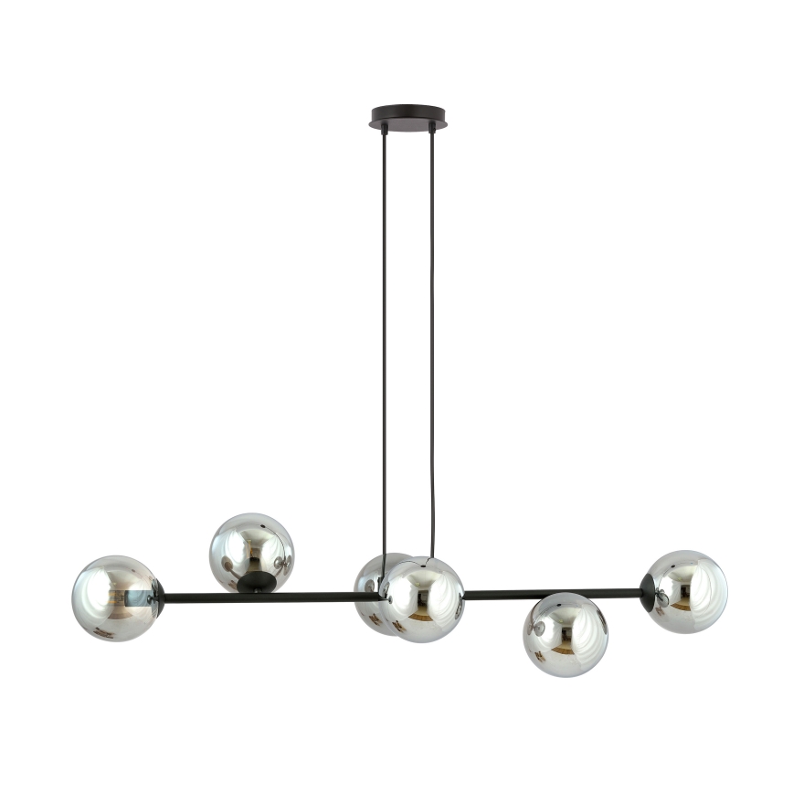 Lámpara colgante ROSSI 6xE14/10W/230V negro/gris