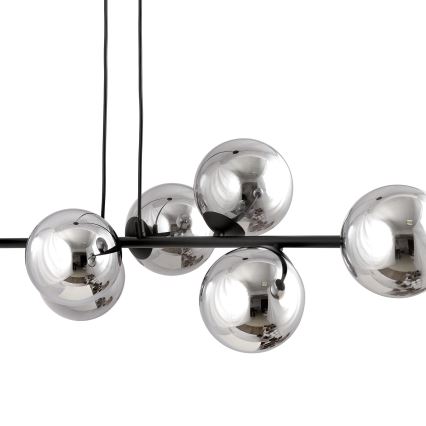 Lámpara colgante ROSSI 6xE14/10W/230V negro/gris