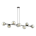 Lámpara colgante ROSSI 8xE14/10W/230V negro/gris