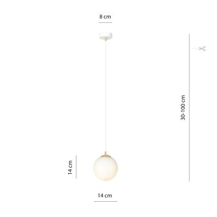 Lámpara colgante ROYAL 1xE14/10W/230V diá. 14 cm blanco