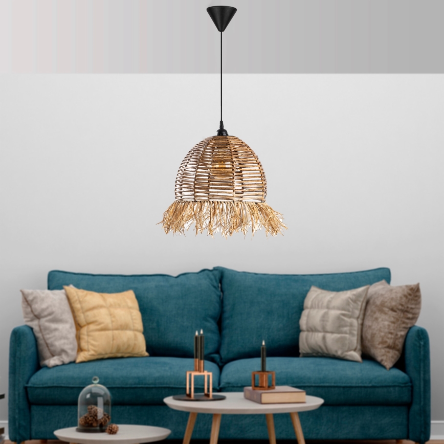 Lámpara colgante RUYO 1xE27/40W/230V marrón