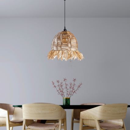 Lámpara colgante RUYO 1xE27/40W/230V marrón