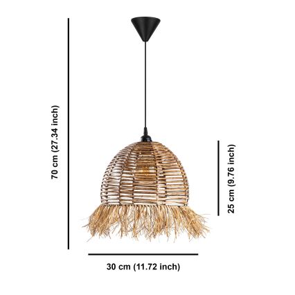 Lámpara colgante RUYO 1xE27/40W/230V marrón