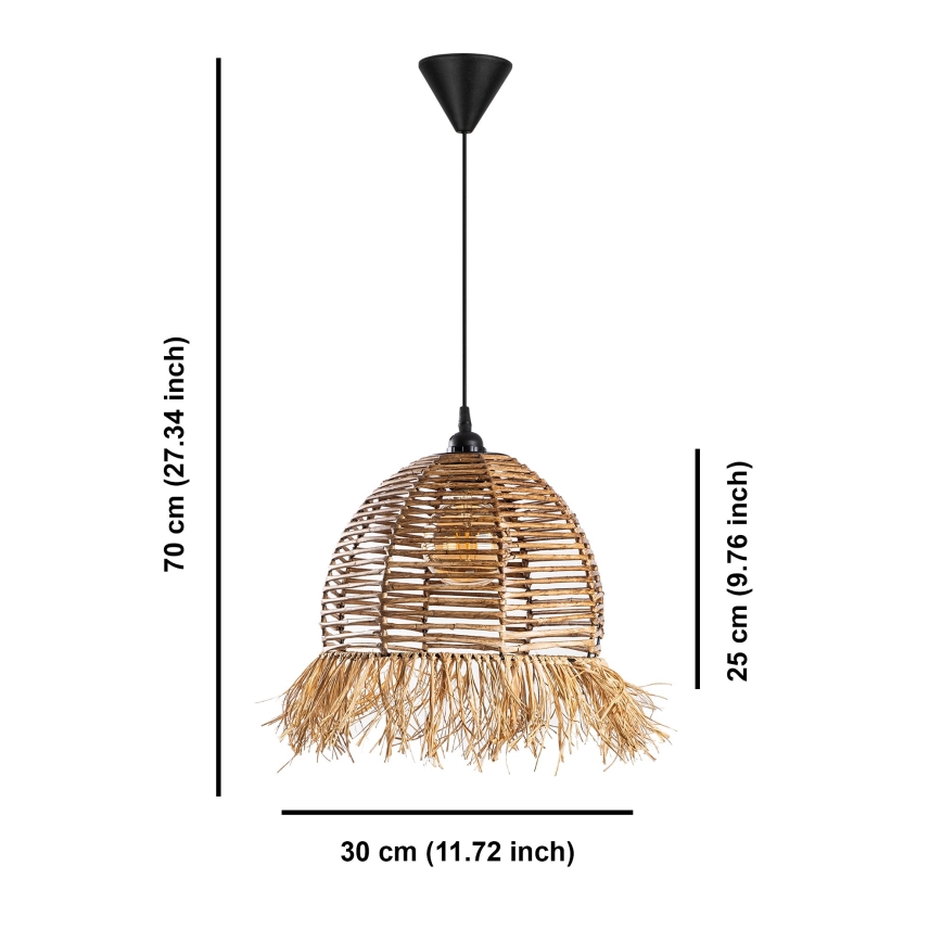Lámpara colgante RUYO 1xE27/40W/230V marrón