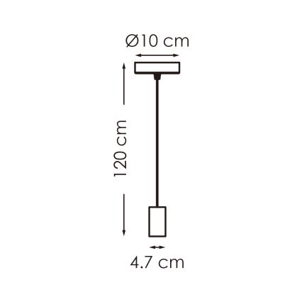 Lámpara colgante SAGA 1xE27/40W/230V gris