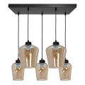 Lámpara Colgante SANTIAGO 5xE27/60W/230V marrón