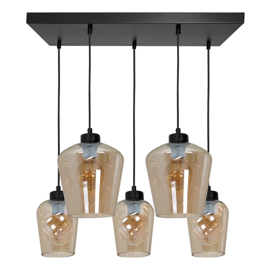Lámpara Colgante SANTIAGO 5xE27/60W/230V marrón