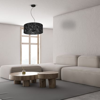 Lámpara colgante SATINO 3xE27/60W/230V negro/gris