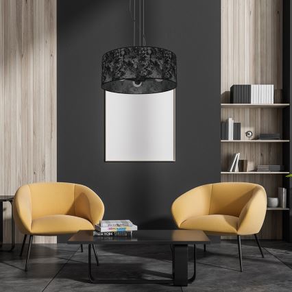 Lámpara colgante SATINO 3xE27/60W/230V negro/gris