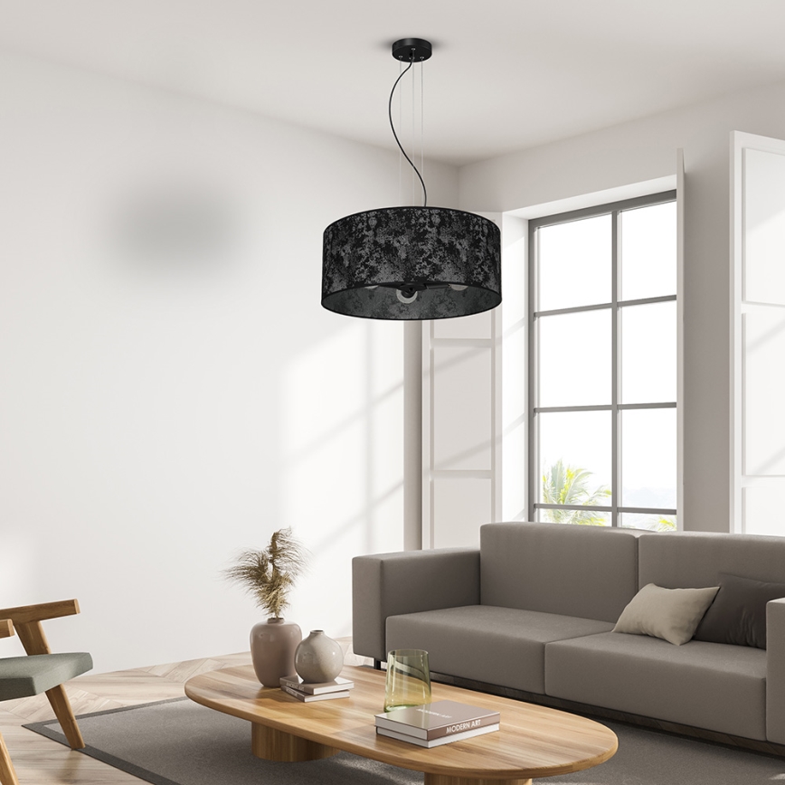 Lámpara colgante SATINO 3xE27/60W/230V negro/gris