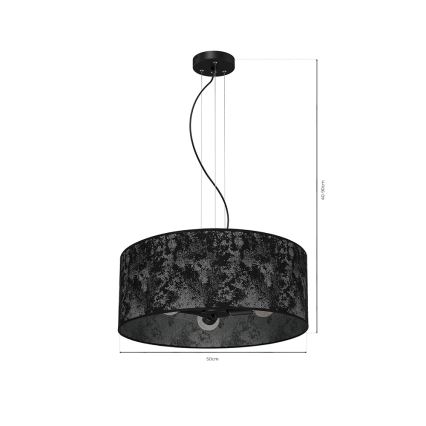 Lámpara colgante SATINO 3xE27/60W/230V negro/gris