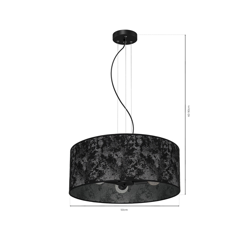 Lámpara colgante SATINO 3xE27/60W/230V negro/gris