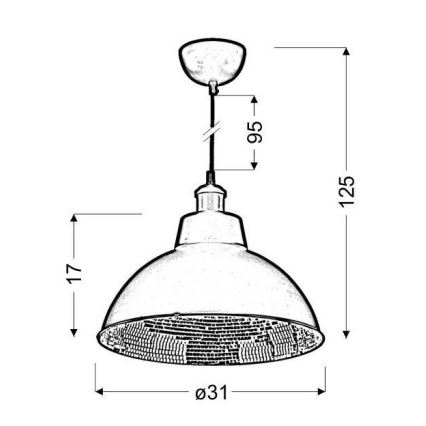 Lámpara colgante SCRIMI 1xE27/60W/230V
