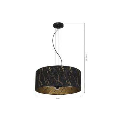 Lámpara colgante SENSO 3xE27/60W/230V negro