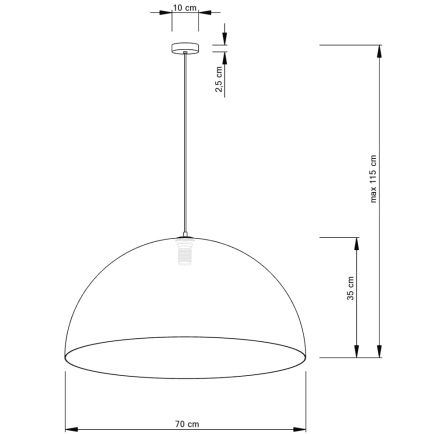 Lámpara colgante SFERA 1xE27/60W/230V diá. 70 cm dorado