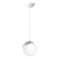 Lámpara colgante SFERA WOOD 1xE14/40W/230V blanca