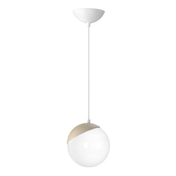 Lámpara colgante SFERA WOOD 1xE14/40W/230V blanca