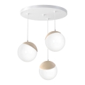 Lámpara colgante SFERA WOOD 3xE14/40W/230V blanca