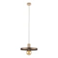 Lámpara colgante SILA 1xE27/15W/230V diá. 30 cm marrón/beige