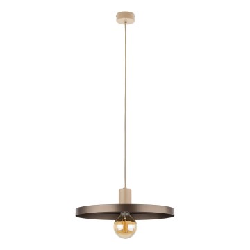 Lámpara colgante SILA 1xE27/15W/230V diá. 40 cm marrón/beige