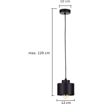 Lámpara colgante SIMPLY BLACK 1xE27/60W/230V
