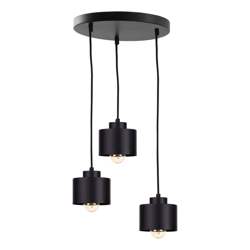 Lámpara colgante SIMPLY BLACK 3xE27/60W/230V diá. 32 cm