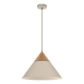 Lámpara colgante SINGLE 1xE27/15W/230V beige/haya