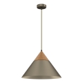 Lámpara colgante SINGLE 1xE27/15W/230V latón/haya