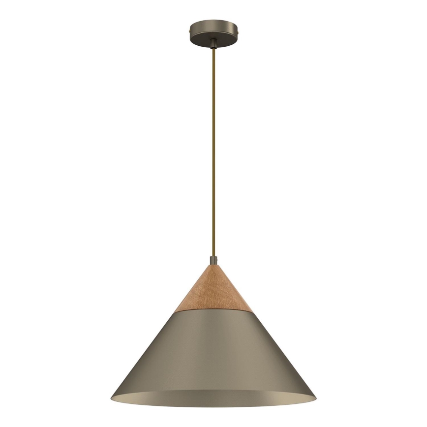 Lámpara colgante SINGLE 1xE27/15W/230V latón/haya
