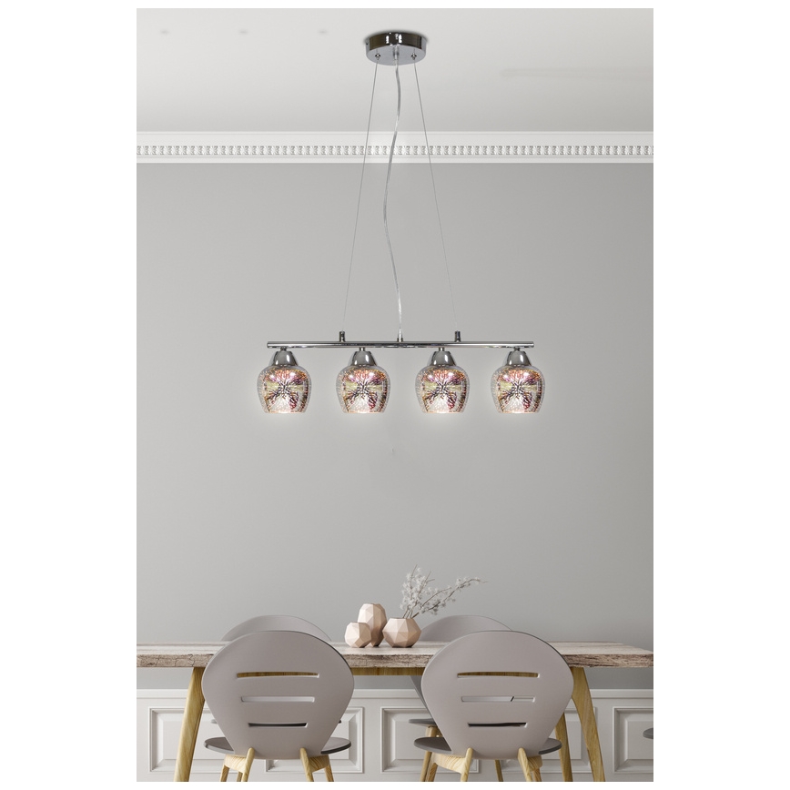 Lámpara colgante SIRIUS 4xE27/60W/230V