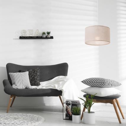 Lámpara colgante SIRJA 1xE27/60W/230V beige