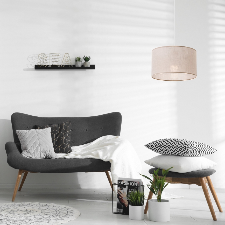 Lámpara colgante SIRJA 1xE27/60W/230V beige