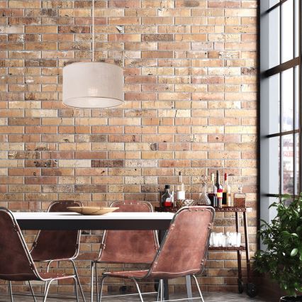 Lámpara colgante SIRJA 1xE27/60W/230V beige