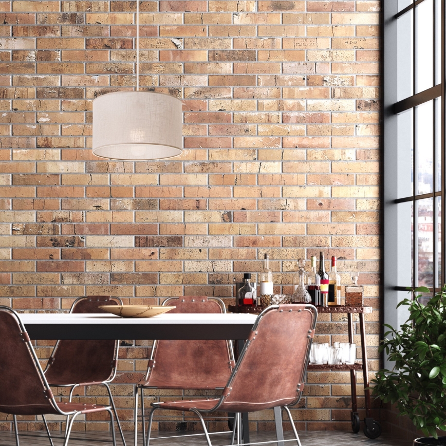Lámpara colgante SIRJA 1xE27/60W/230V beige
