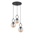 Lámpara colgante SITRO 3xE14/10W/230V negro/beige ahumado