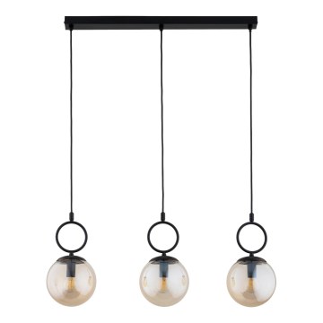 Lámpara colgante SITRO 3xE14/10W/230V negro/beige ahumado