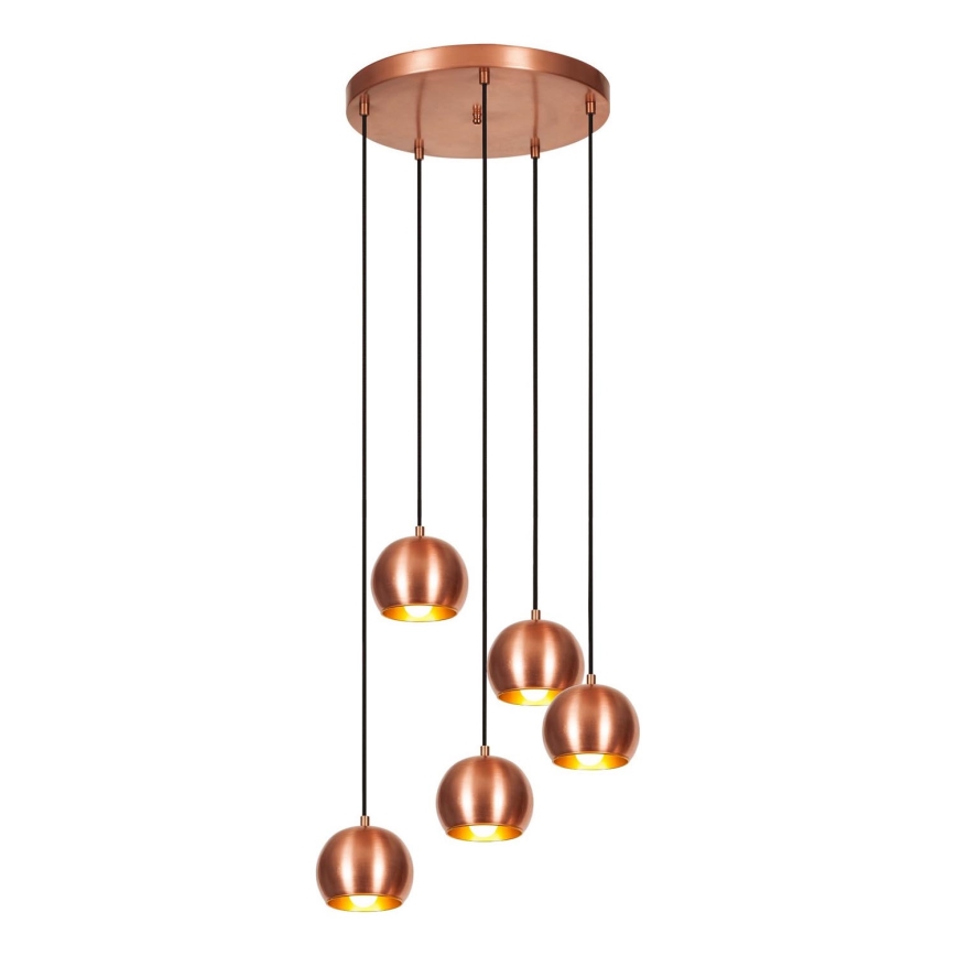 Lámpara colgante SIVANI 5xE27/40W/230V cobre
