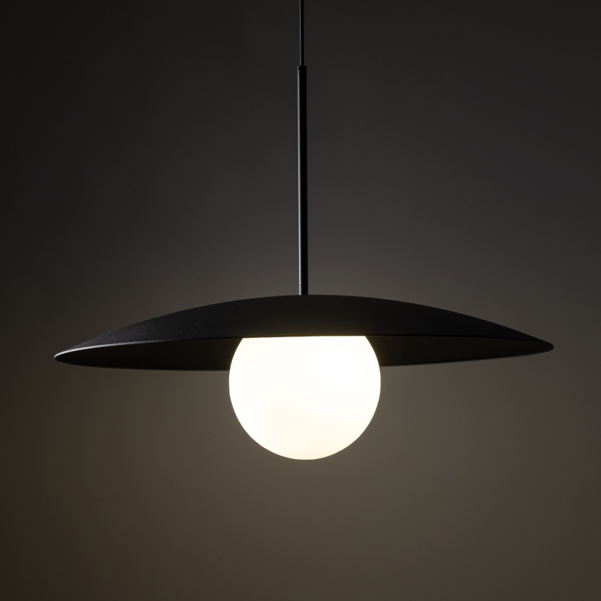 Lámpara colgante SLATE 1xE27/15W/230V diá. 65 cm negro