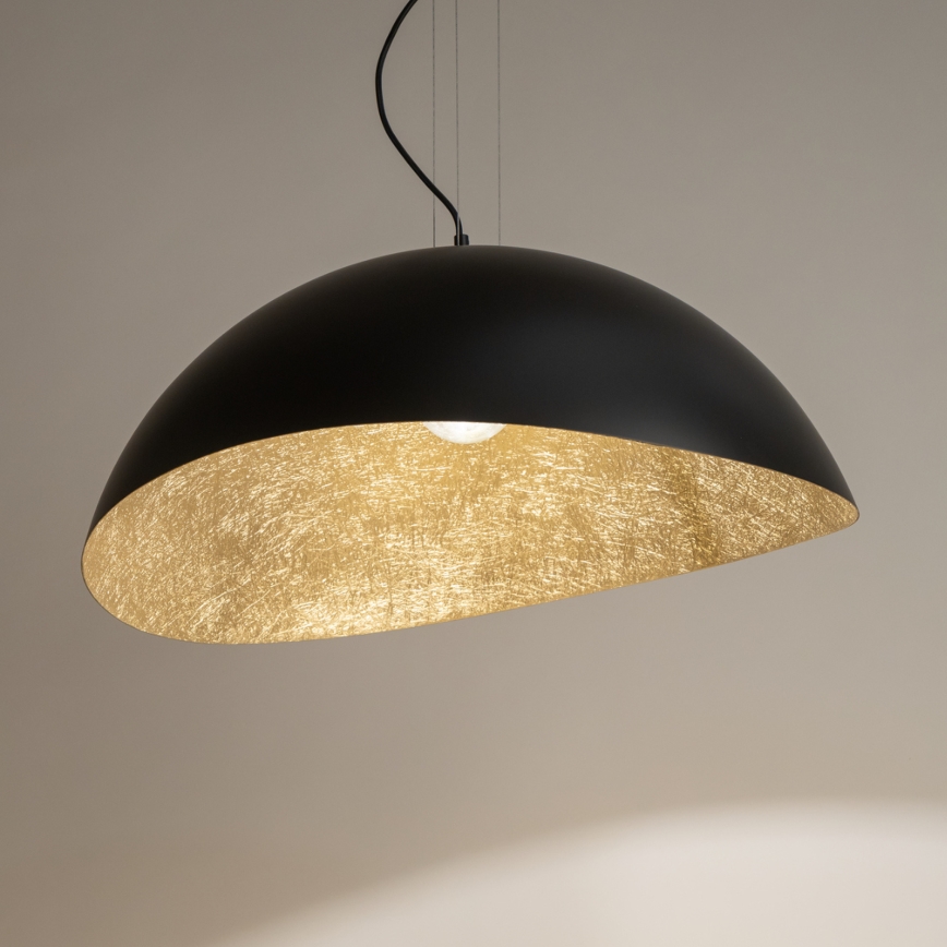 Lámpara colgante SOLARIS 1xE27/60W/230V diá. 69 cm negro/dorado