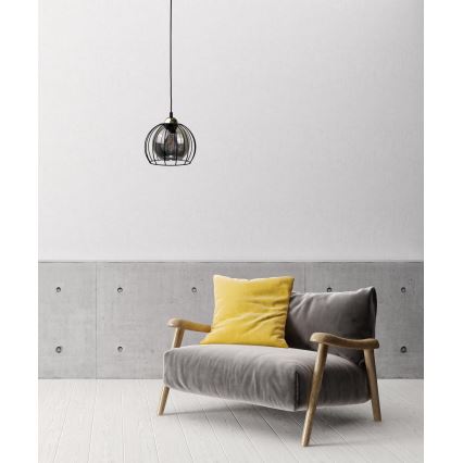 Lámpara colgante SOLO BLACK 1xE27/60W230V negro/dorado