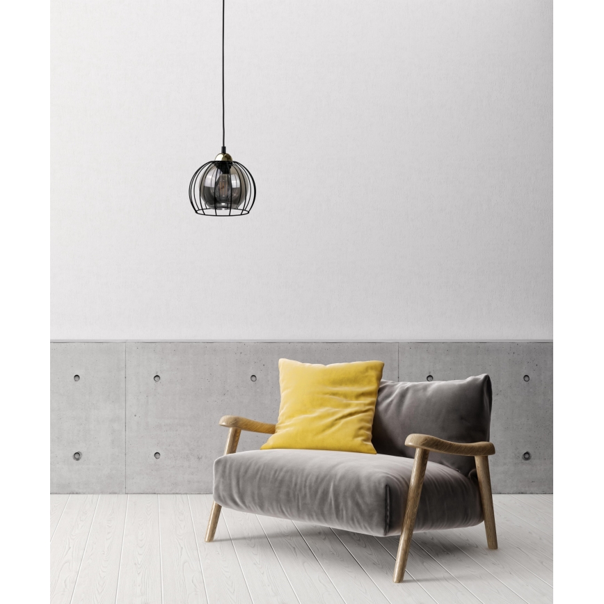 Lámpara colgante SOLO BLACK 1xE27/60W230V negro/dorado