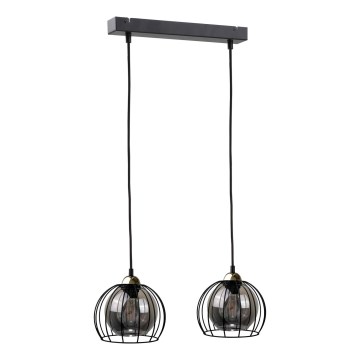 Lámpara colgante SOLO BLACK 2xE27/60W/230V negro/dorado