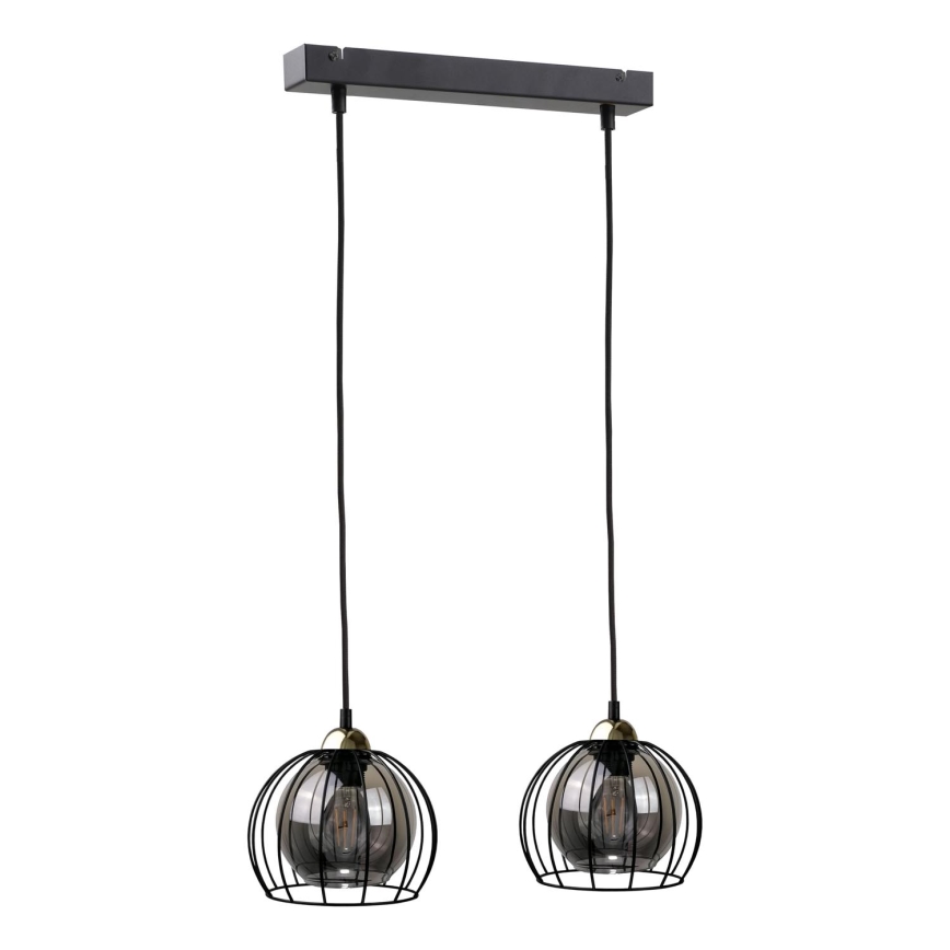 Lámpara colgante SOLO BLACK 2xE27/60W/230V negro/dorado